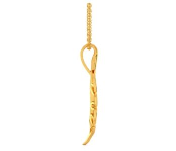 Fancy A feather gold pendant - Image 2
