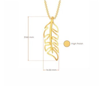 Fancy A feather gold pendant - Image 3