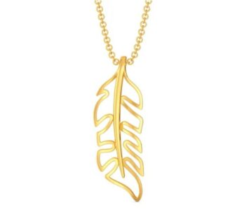Fancy A feather gold pendant - Image 4