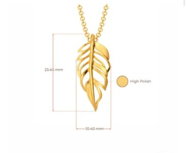 Feather Fizz Gold Pendant - Image 5