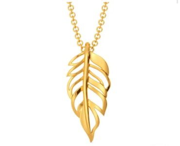 Feather Fizz Gold Pendant - Image 4