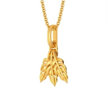 Festive Feather Gold Pendant