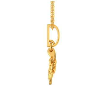 Festive Feather Gold Pendant - Image 4